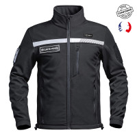 DISPO EN PRÉ COMMANDE Veste Softshell SÉCU ONE HV TAPE Sécurité Privée noir