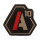 Patch SIGNATURE logo A10 brodé tan/rouge