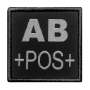 Blood patch AB+ embroidered black Army, Law enforcement