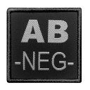 Blood patch AB- embroidered black Army, Law enforcement