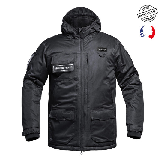 Hardshell Parka SECU ONE WF 150 flap Sécurité Privée black