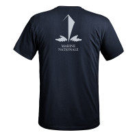 T shirt Strong logos Marine Nationale bleu marine