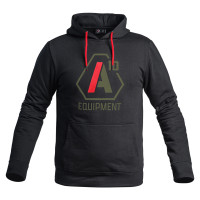 Hoodie A10 noir logos vert olive/rouge A10 Equipment Army, Law enforcement, Outdoor / Buschcraft, Private Security, Sport Shooting