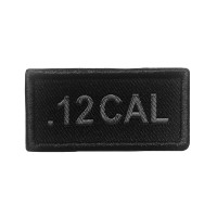 Patch calibre .12 brodé gris sur tissu noir A10 Equipment