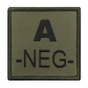 Blood patch A- embroidered olive green