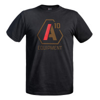 T shirt Strong A10 noir logos tan/rouge